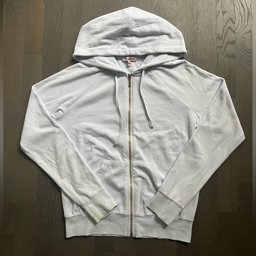 Juicy Couture light baby blue terry zip up tracksuit hoodie